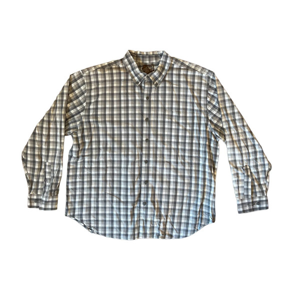 Mens Schmidt Workwear Gray Plaid Long Sleeve Button Down sz 2XL - Picture 1 of 3